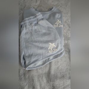 Ron Jon Women's Blue Shorts And Sweatshirt